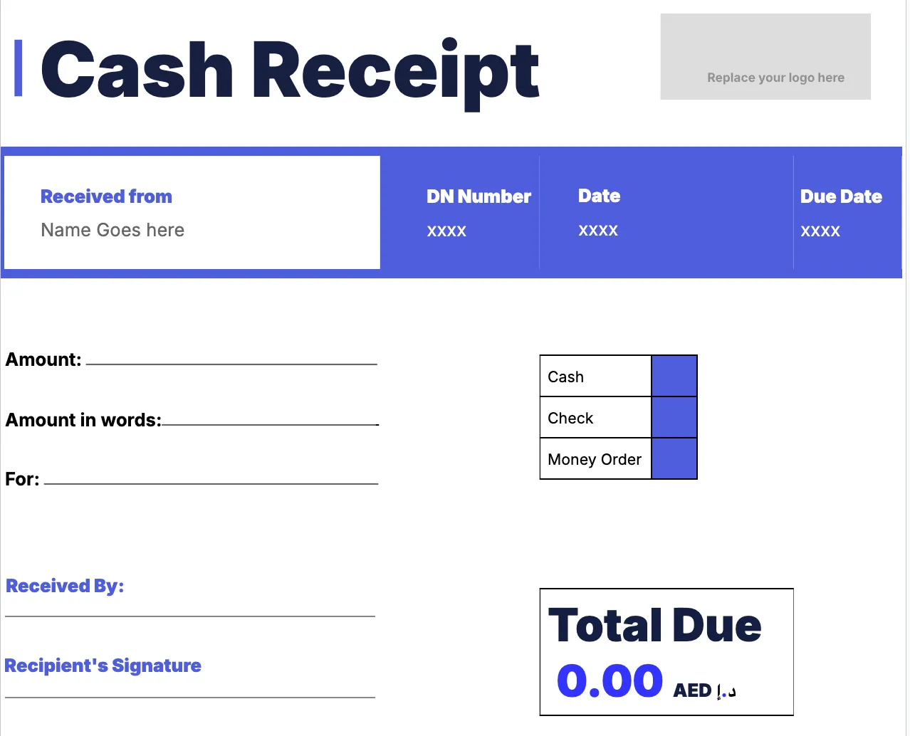 Free Cash Receipt Voucher Template